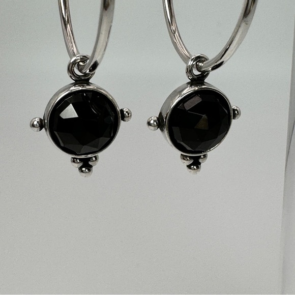 Pandora Compose Melanite Earring Pendant 925 ALE 290627ME Retired - Picture 10 of 15